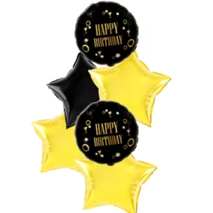 Happy Birthday Black and Gold Cocktails Bouquet