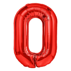 Foil balloon number 0 red 100 cm