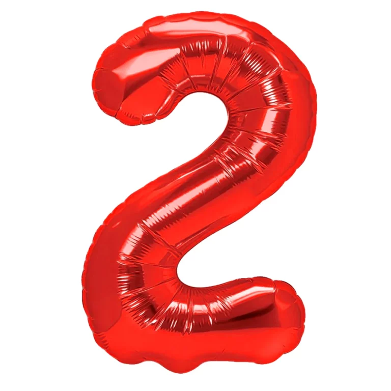 Foil balloon number 2 red 100cm