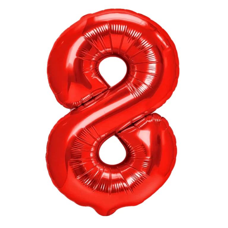 Foil balloon number 8 red 100cm