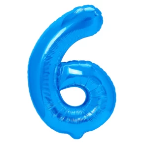 34 Inch Number 6 - Blue Foil Balloon