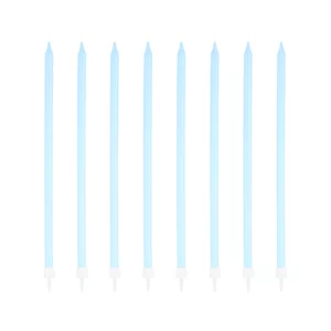 Blue long birthday candles 8 pcs.