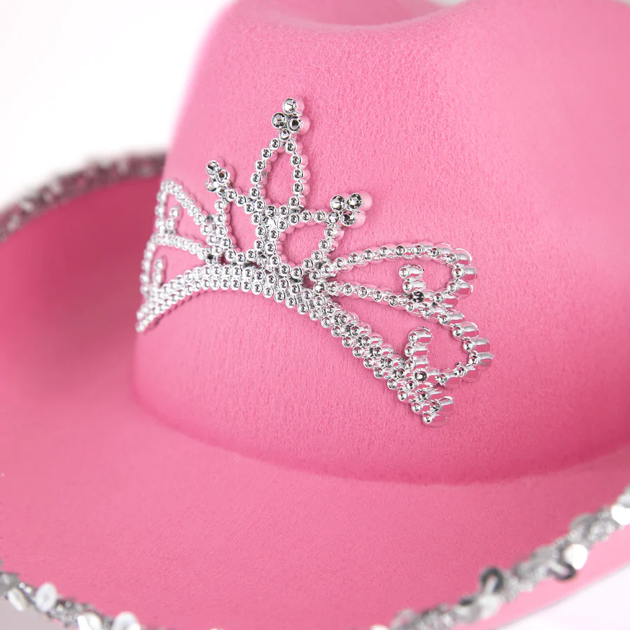 Cowboy hat with tiara pink - Image 2