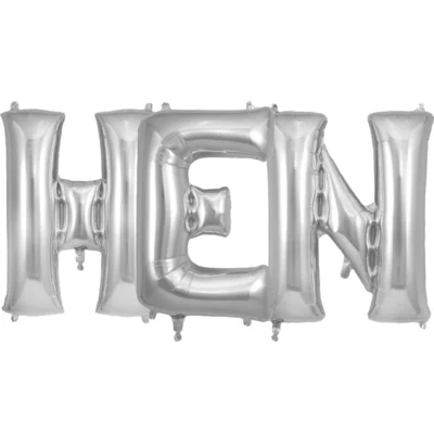 HEN Silver 34,inch/86cm Letter Balloons