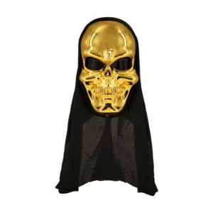 Halloween Mask Skull Gold 42x16cm