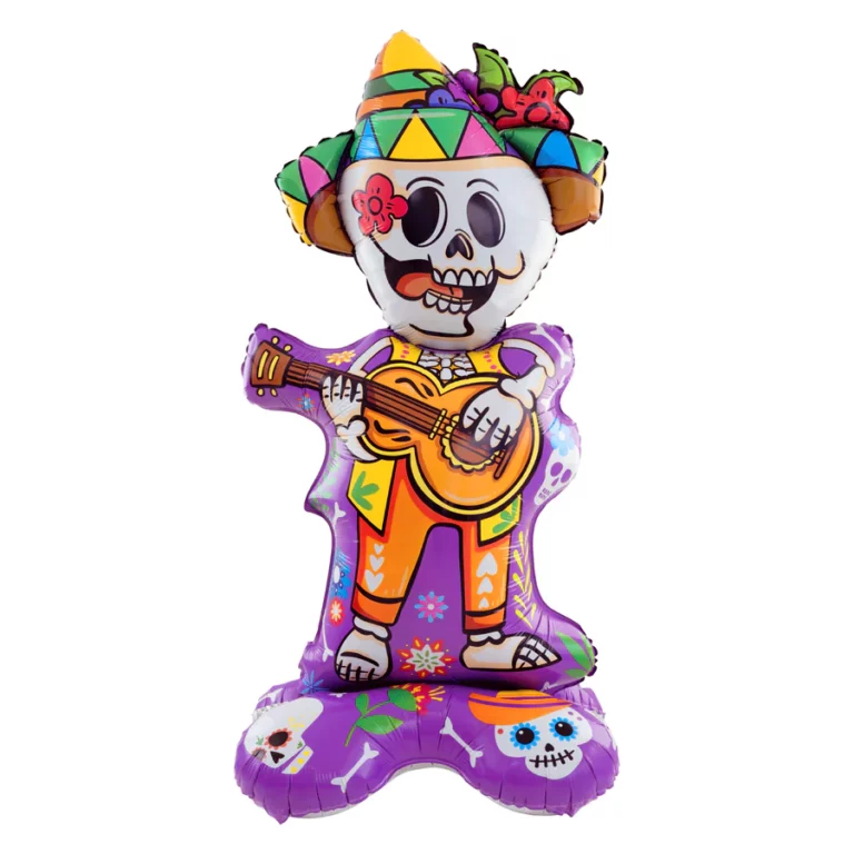 Standing foil balloon Skeleton Mexican Halloween 155cm