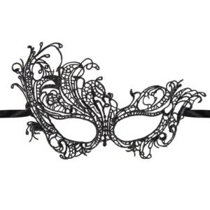 Venetian mask, lace, Black