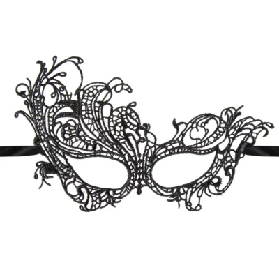 Venetian mask, lace, Black