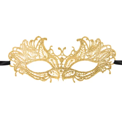 Venetian mask, lace, gold,