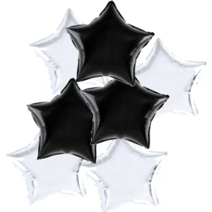 Black Silver Foils Stars Bouquet 7