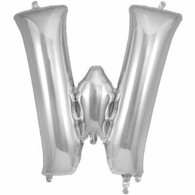 Silver Letter 'W' Balloon