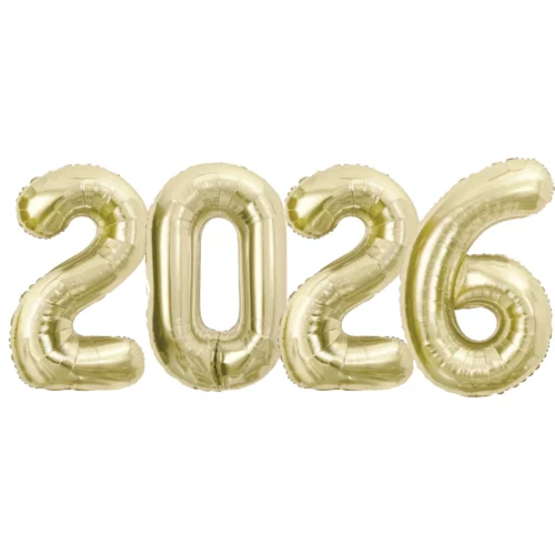 '2026' Number Balloons Champagne Gold