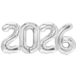 '2026' Number Balloons Silver