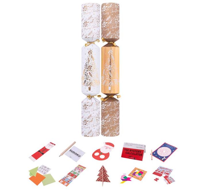 10PK 14in LUXURY GOLD TREE CRACKERS 1