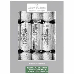 10 LUXURY SILVER SNOWFLAKE 14" CRACKERS