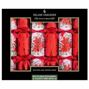 6 DELUXE POINSETTIA 13.5" CRACKERS