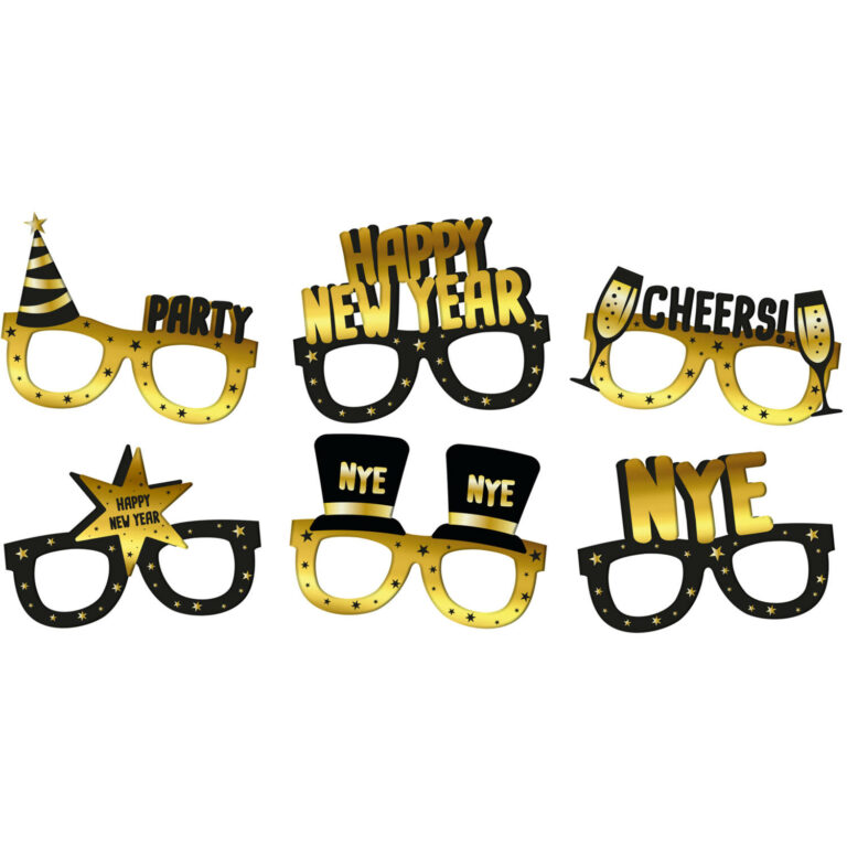 Glasses Paper – BlackGold HNY – 6 pieces
