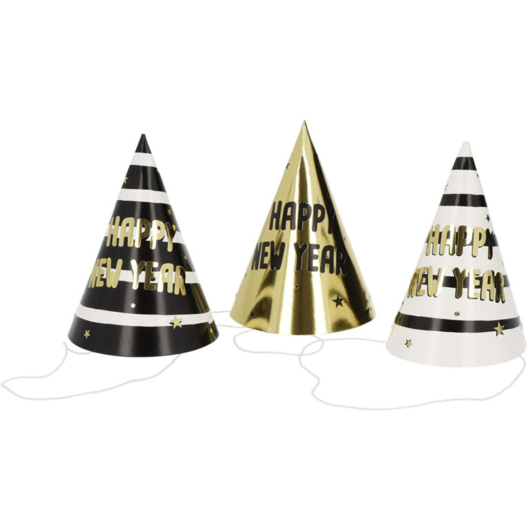 Party Hats – BlackGold HNY – 10 cm – 6 pieces