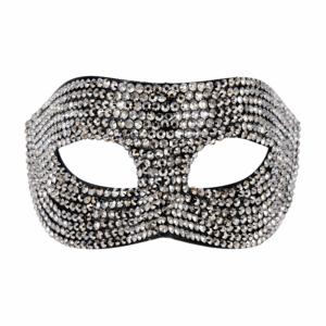 Mask with silver zircons