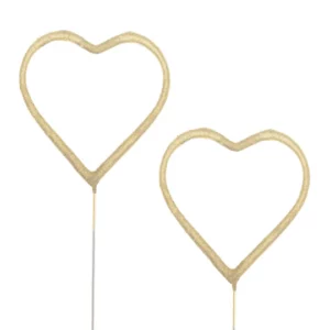 Sparklers heart gold 2pcs.