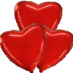 3 Jumbo Red Heart Balloons