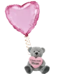 I Love You Mum Bear Plush & Jumbo Heart Bundle