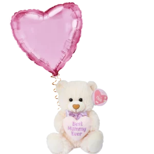 Best Mummy Ever Bear Plush & Jumbo Heart Bundle