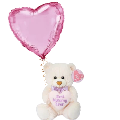 Best Mummy Ever Bear Plush & Jumbo Heart Bundle