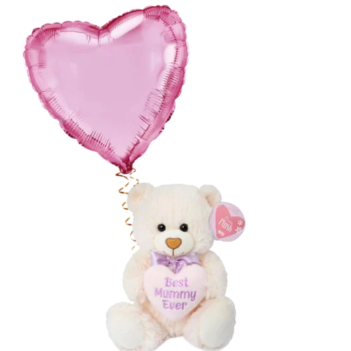 Best Mummy Ever Bear Plush & Jumbo Heart Bundle