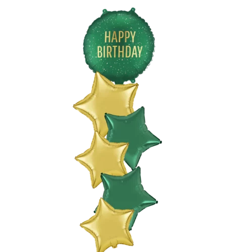 Happy Birthday Green & Gold Bouquet