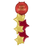 Red And Gold Happy birthday bouquet